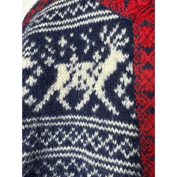 VTG Dale Of Norway Wool Sweater Reindeer Pattern Pewter Clasps Nordic Knit Sz XS - Picture 6 of 6